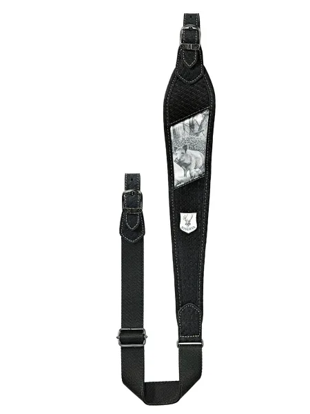 Tracolla Carabina Camoscio Pelle Effetto Carbonio